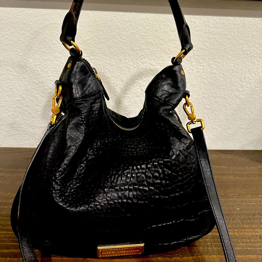 ❤️❤️❤️SOLD!!! Marc Jacobs Black lamb leather bag w/RARE EXPANDABLE ZIPPERS